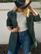 Denim & Co Green Leather Jacket