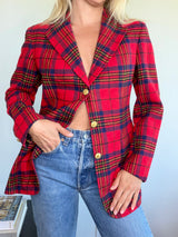 Plaid Wool Blazer