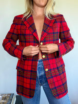 Plaid Wool Blazer