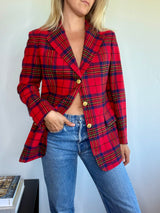 Plaid Wool Blazer