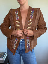 Tribe Leather Fringe Jacket